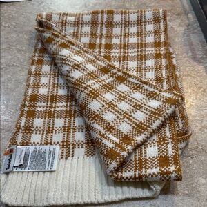 Timberland Brown and Cream Checkered Scarf